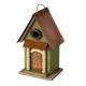 Glitzhome 11.25"H Vintage Green Distressed Solid Wood Decorative Outdoor Garden Birdhouse
