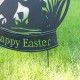 Glitzhome 30"H Easter Metal Silhouette Bunny Couple Yard Stake/Wall Decor (KD Two Function)