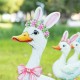 Glitzhome Set of 3 Easter Metal Duck Family Yard Stake  (KD)