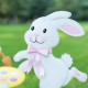 Glitzhome Set of 2 Easter Metal Bunny Painter Yard Stake  (KD)