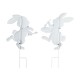 Glitzhome Set of 2 Easter Metal Bunny Painter Yard Stake  (KD)