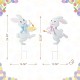 Glitzhome Set of 2 Easter Metal Bunny Painter Yard Stake  (KD)