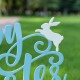 Glitzhome 24"L Metal Happy Easter Yard Stake (KD)
