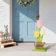 Glitzhome 30"H Easter Wooden Tulip Porch Decor (KD)