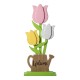 Glitzhome 30"H Easter Wooden Tulip Porch Decor (KD)