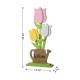 Glitzhome 30"H Easter Wooden Tulip Porch Decor (KD)