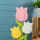 Glitzhome 30"H Easter Wooden Tulip Porch Decor (KD)