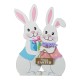 Glitzhome Set of 2 24"H Easter Wooden Bunny Porch Decor(KD)