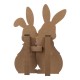 Glitzhome Set of 2 24"H Easter Wooden Bunny Porch Decor(KD)