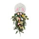 Glitzhome 26"H Easter Metal Bunny & Tulip Teardrop Wall Decor