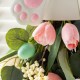 Glitzhome 26"H Easter Metal Bunny & Tulip Teardrop Wall Decor