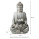 Glitzhome 23.25"H Zen Style Concrete Meditating Buddha Statue Polyresin Outdoor Fountain with Pump and LED Light (KD)