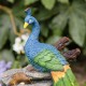 Glitzhome 20.5"H 4-Tierd Peacock w/Stacked Stone Polyresin Outdoor Fountain with Pump and LED Light (KD)