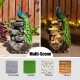 Glitzhome 20.5"H 4-Tierd Peacock w/Stacked Stone Polyresin Outdoor Fountain with Pump and LED Light (KD)
