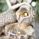 Glitzhome 22.25"H 4-Tiered Concrete Mermaid Polyresin Outdoor Fountain with Pump and LED Light (KD)