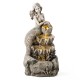 Glitzhome 22.25"H 4-Tiered Concrete Mermaid Polyresin Outdoor Fountain with Pump and LED Light (KD)