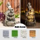 Glitzhome 22.25"H 4-Tiered Concrete Mermaid Polyresin Outdoor Fountain with Pump and LED Light (KD)