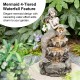 Glitzhome 22.25"H 4-Tiered Concrete Mermaid Polyresin Outdoor Fountain with Pump and LED Light (KD)