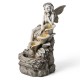 Glitzhome 22.75"H 4-Tiered Concrete Fairy Polyresin Outdoor Fountain with Pump and LED Light (KD)