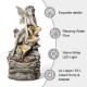 Glitzhome 22.75"H 4-Tiered Concrete Fairy Polyresin Outdoor Fountain with Pump and LED Light (KD)