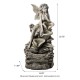 Glitzhome 22.75"H 4-Tiered Concrete Fairy Polyresin Outdoor Fountain with Pump and LED Light (KD)