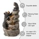 Glitzhome 30.5"H 4-Tiered Mom and Baby Bear Polyresin Outdoor Fountain with Pump and LED Light (KD)