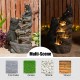 Glitzhome 30.5"H 4-Tiered Mom and Baby Bear Polyresin Outdoor Fountain with Pump and LED Light (KD)