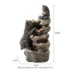 Glitzhome 30.5"H 4-Tiered Mom and Baby Bear Polyresin Outdoor Fountain with Pump and LED Light (KD)