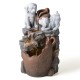Glitzhome 23.5"H 4-Tiered Dogs and Pot Polyresin Outdoor Fountain with Pump and LED Light (KD)