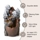 Glitzhome 23.5"H 4-Tiered Dogs and Pot Polyresin Outdoor Fountain with Pump and LED Light (KD)