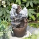 Glitzhome 23.5"H 4-Tiered Dogs and Pot Polyresin Outdoor Fountain with Pump and LED Light (KD)
