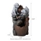 Glitzhome 23.5"H 4-Tiered Dogs and Pot Polyresin Outdoor Fountain with Pump and LED Light (KD)