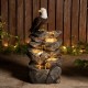Glitzhome 25.25"H 4-Tiered Eagel Polyresin Outdoor Fountain with Pump and LED Light (KD)