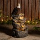 Glitzhome 25.25"H 4-Tiered Eagel Polyresin Outdoor Fountain with Pump and LED Light (KD)