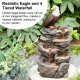 Glitzhome 25.25"H 4-Tiered Eagel Polyresin Outdoor Fountain with Pump and LED Light (KD)