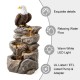 Glitzhome 25.25"H 4-Tiered Eagel Polyresin Outdoor Fountain with Pump and LED Light (KD)