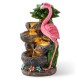 Glitzhome 23.5"H 4-Tiered Flamingo Polyresin Outdoor Fountain with Pump and LED Light (KD)