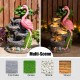 Glitzhome 23.5"H 4-Tiered Flamingo Polyresin Outdoor Fountain with Pump and LED Light (KD)