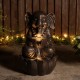 Glitzhome 21.75"H 2-Tiered Zen-Style Bronze Elephant Polyresin Outdoor Fountain with Pump and LED Light (KD)