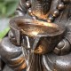 Glitzhome 21.75"H 2-Tiered Zen-Style Bronze Elephant Polyresin Outdoor Fountain with Pump and LED Light (KD)
