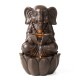 Glitzhome 21.75"H 2-Tiered Zen-Style Bronze Elephant Polyresin Outdoor Fountain with Pump and LED Light (KD)