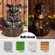 Glitzhome 21.75"H 2-Tiered Zen-Style Bronze Elephant Polyresin Outdoor Fountain with Pump and LED Light (KD)