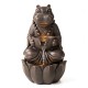 Glitzhome 21.75"H 2-Tiered Zen-Style Bronze Hippo Polyresin Outdoor Fountain with Pump and LED Light (KD)