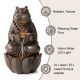 Glitzhome 21.75"H 2-Tiered Zen-Style Bronze Hippo Polyresin Outdoor Fountain with Pump and LED Light (KD)