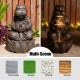 Glitzhome 21.75"H 2-Tiered Zen-Style Bronze Hippo Polyresin Outdoor Fountain with Pump and LED Light (KD)