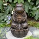 Glitzhome 21.75"H 2-Tiered Zen-Style Bronze Hippo Polyresin Outdoor Fountain with Pump and LED Light (KD)