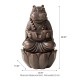 Glitzhome 21.75"H 2-Tiered Zen-Style Bronze Hippo Polyresin Outdoor Fountain with Pump and LED Light (KD)