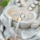 Glitzhome 21.75"H 2-Tiered Zen-Style Concrete Cat Polyresin Outdoor Fountain with Pump and LED Light (KD)