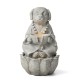 Glitzhome 21.75"H 2-Tiered Zen-Style Concrete Dog Polyresin Outdoor Fountain with Pump and LED Light (KD)