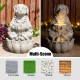Glitzhome 21.75"H 2-Tiered Zen-Style Concrete Dog Polyresin Outdoor Fountain with Pump and LED Light (KD)